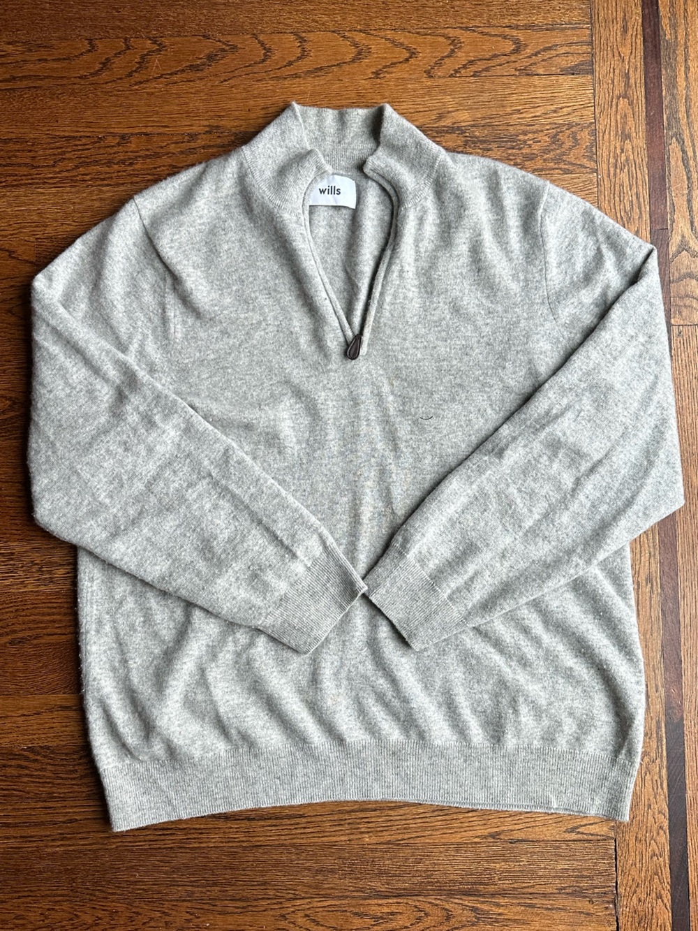 Wills 100% Cashmere Quarter Zip (XXL/Gray)